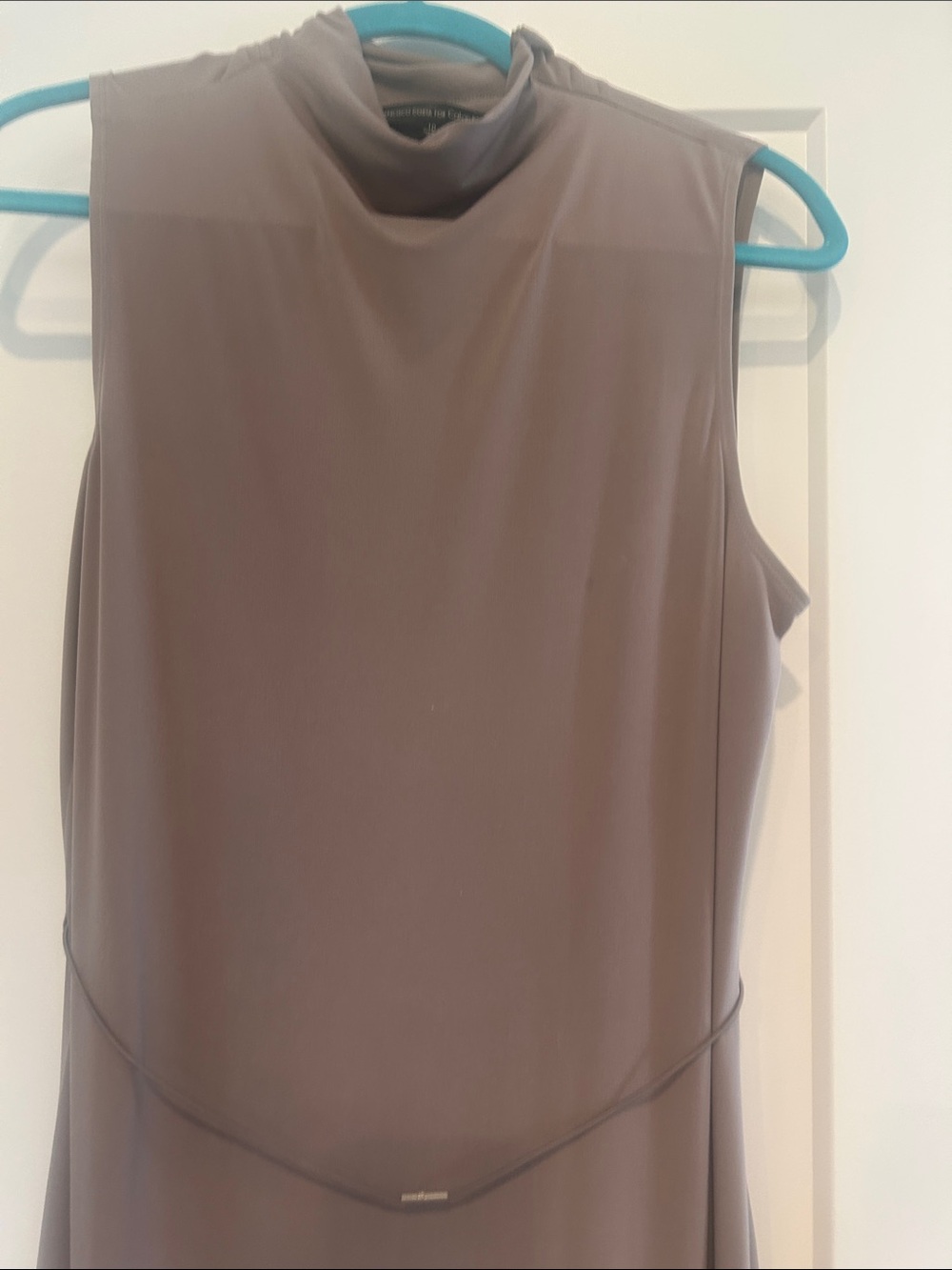 Calvin Klein Sleeveless Mock Neck Maxi Dress - Taupe - Picture 3 of 4